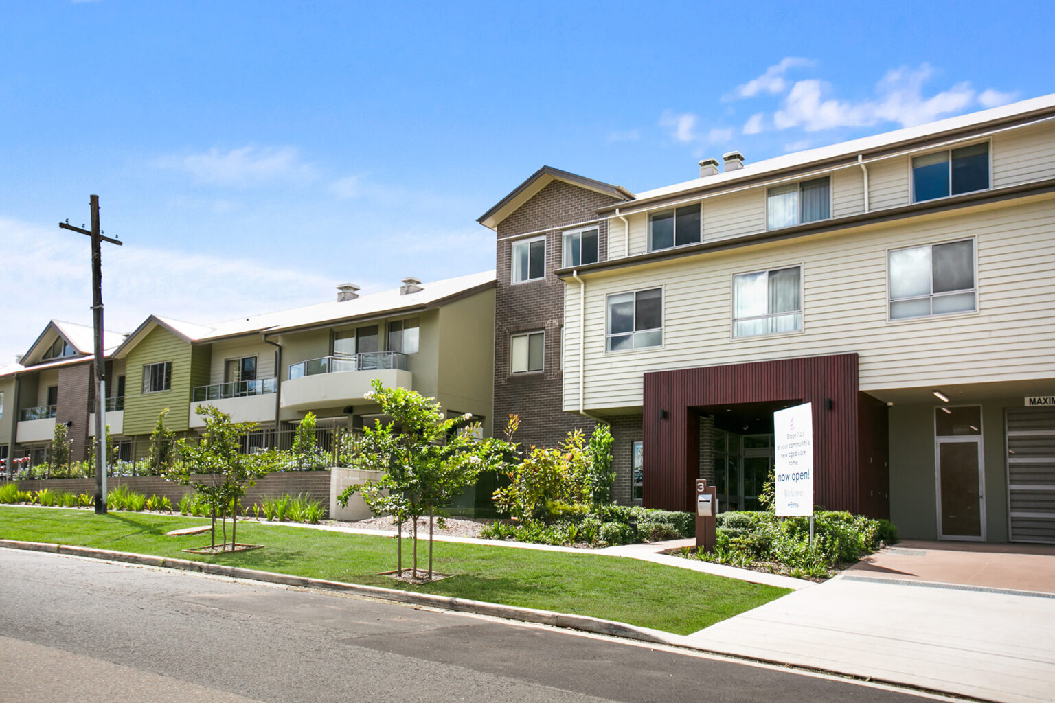 Presbyterian Aged Care Thornleigh | Modern building front with sunny skies.